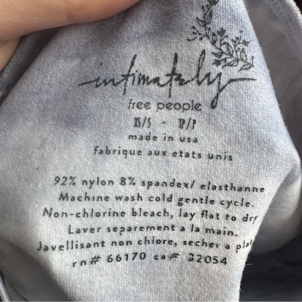 Free People Washed Tie-Dye Cropped Brami – Gray & Cream Marble XS/S - Picture 5 of 5